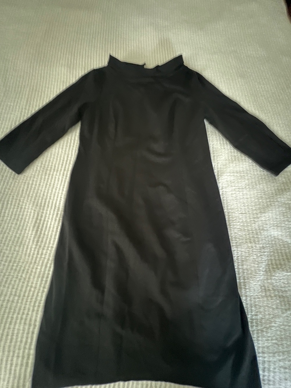 Talbots Classic Black Midi Dress with Mock Neck size 14 NWT